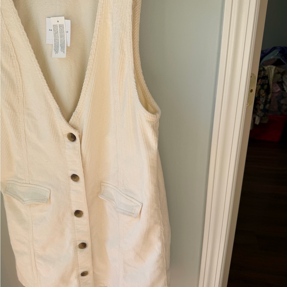 American Eagle Outfitters Cream Textured dress
